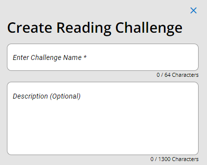 Creating Reading Challenge slide-out.